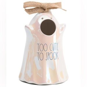 👻NEW Rae Dunn - TOO CUTE TO SPOOK - Luster Ghost Birdhouse by Rae Dunn